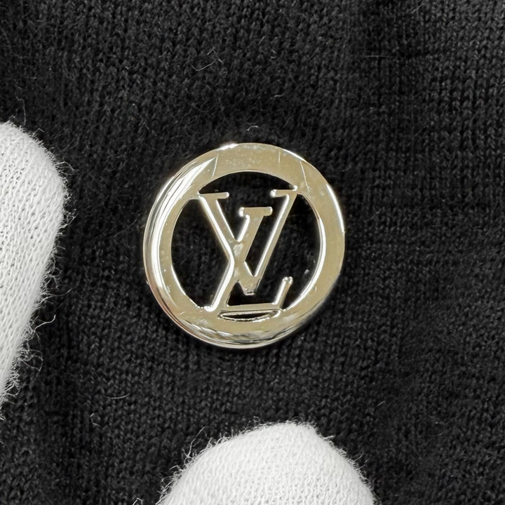 極美品★LOUIS VUITTON ルイヴィトン 25SS カシミヤ シルク混 ビジューボタン LV金具付 長袖 ニット M イタリア製 レディース 箱付き