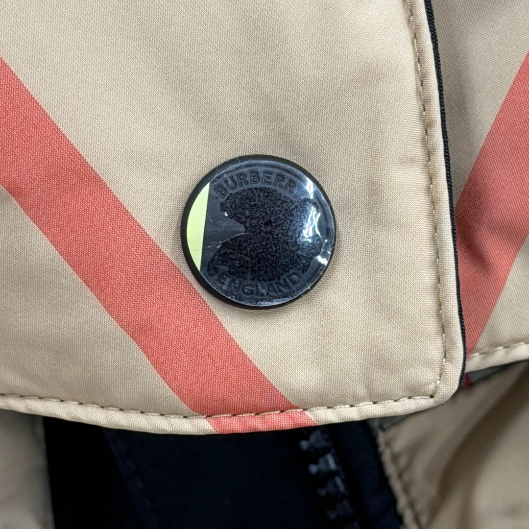 極美品▼BURBERRY バーバリー 8059094 ティッシ期 ノバチェック フーデッド WZIPUP ダウンジャケット ブラック ベージュ S 正規品 メンズ