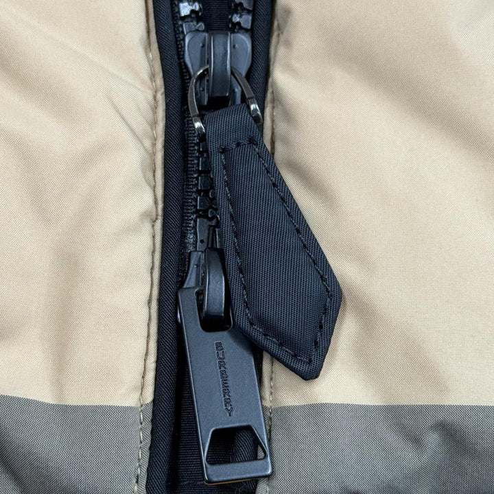 極美品▼BURBERRY バーバリー 8059094 ティッシ期 ノバチェック フーデッド WZIPUP ダウンジャケット ブラック ベージュ S 正規品 メンズ