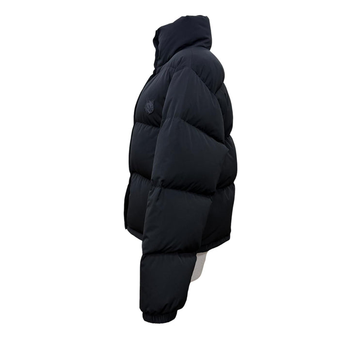 美品☆MAISON KITSUNE メゾンキツネ LW02207WQ4016 CROPPED PUFFER IN NYLON WITH BOLD FOX HEAD PATCH ダウンジャケット 黒 S 正規品