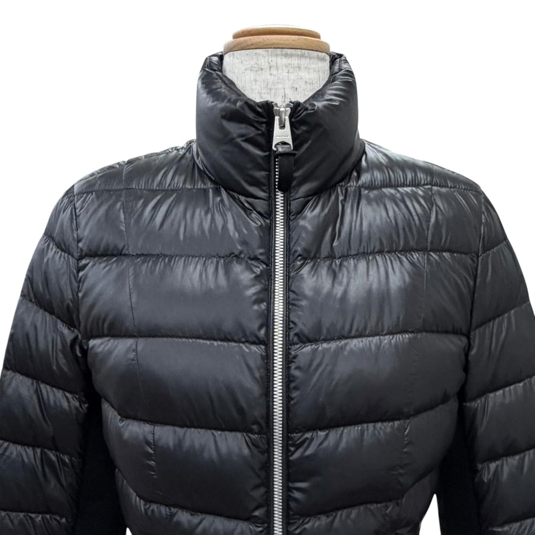 美品△MACKAGE マッカージュ REEMA ナイロン スタンドカラー 袖内側リブ使い ジップアップ ライト ダウンジャケット ブラック XXS