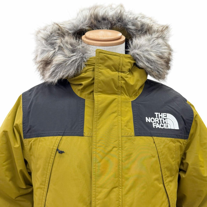 美品△THE NORTH FACE ザ・ノースフェイス ND52416Z MCMURDO PARKA ロゴ刺繍 エコファー フード付き ダウンジャケット キャメル S 正規品