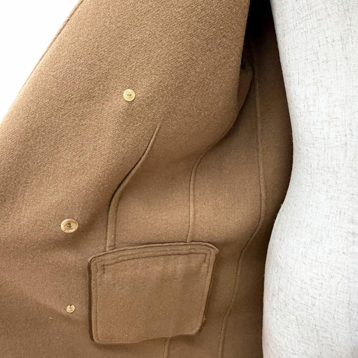 極美品△MADISONBLUE マディソンブルー PEARL CHESTER COAT カシミヤ混 パールボタン ロング ダブルチェスターコート ブラウン 01 正規品