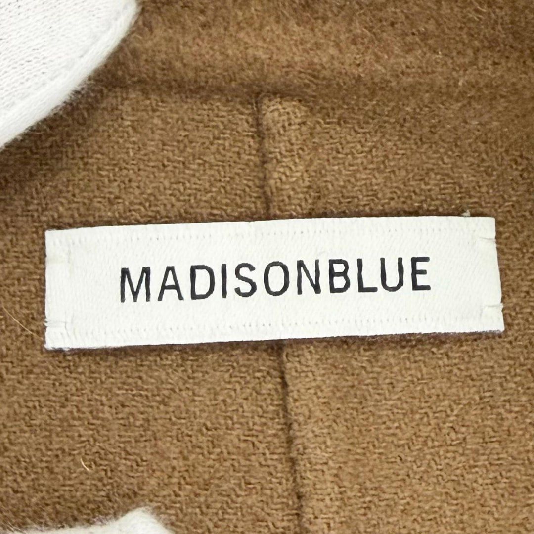 極美品△MADISONBLUE マディソンブルー PEARL CHESTER COAT カシミヤ混 パールボタン ロング ダブルチェスターコート ブラウン 01 正規品