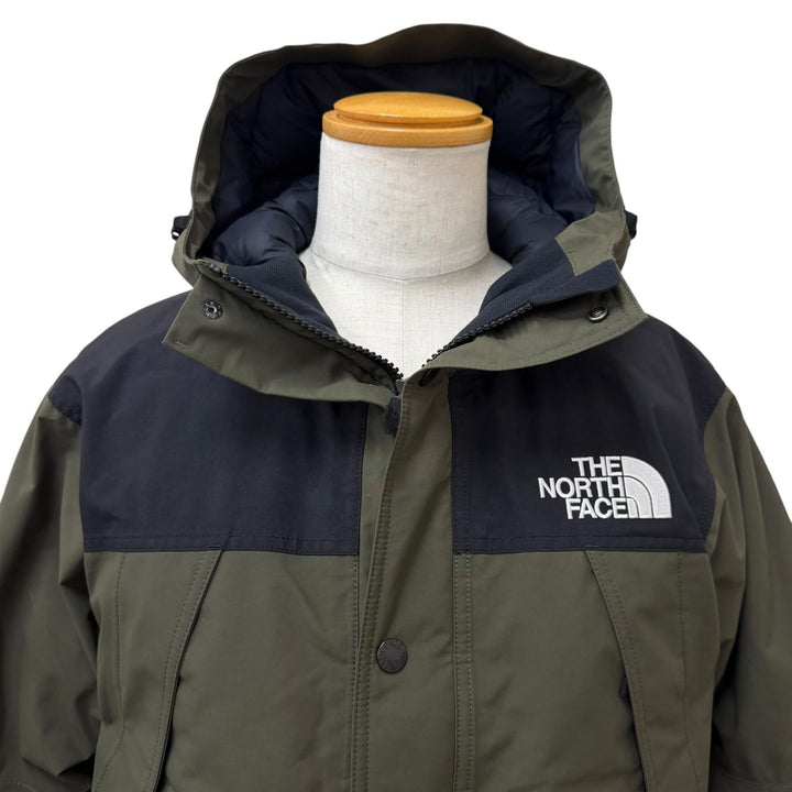 美品□THE NORTH FACE ザ・ノースフェイス ND92237 Mountain Down Jacket GORE-TEX フーデッド ダウンジャケット カーキ M 正規品 メンズ