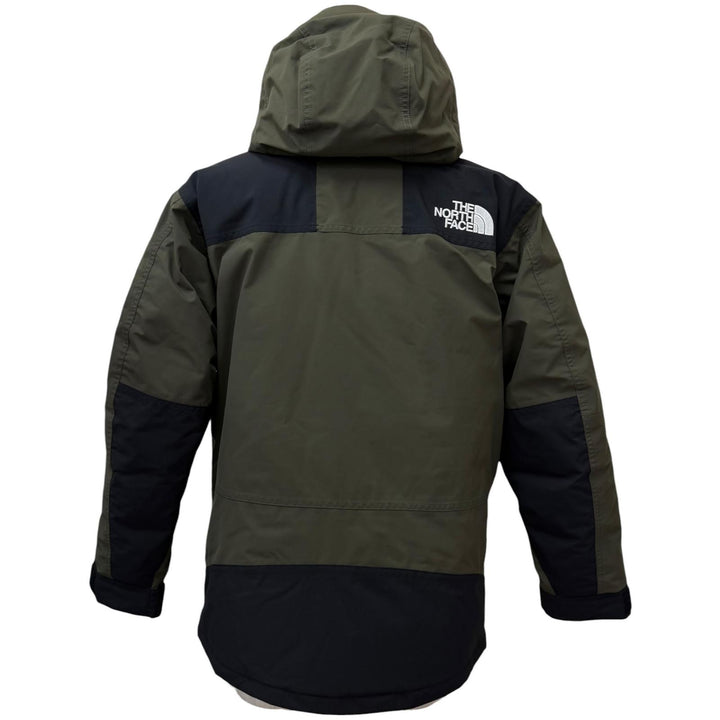 美品□THE NORTH FACE ザ・ノースフェイス ND92237 Mountain Down Jacket GORE-TEX フーデッド ダウンジャケット カーキ M 正規品 メンズ