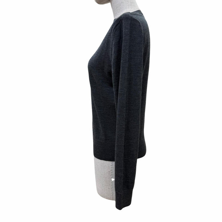 極美品☆CELINE セリーヌ 2A525395D ウール100％ エディ期 ボートネック 長袖 ニット トップス グレー M イタリア製 正規品 レディース