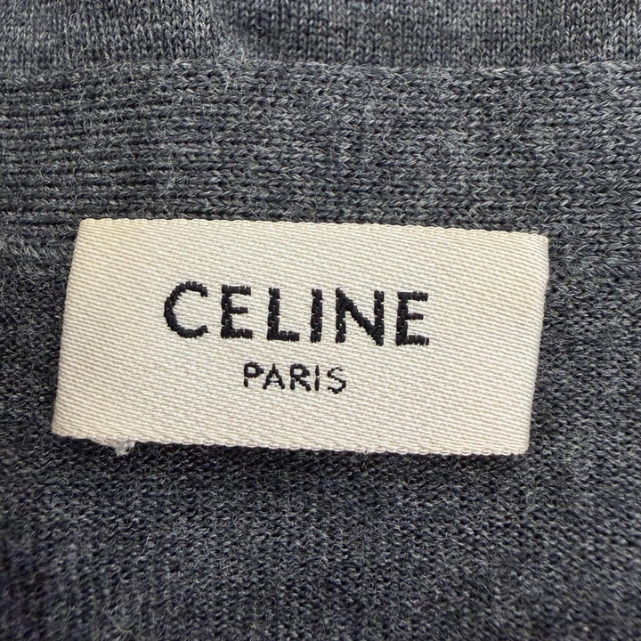 極美品☆CELINE セリーヌ 2A525395D ウール100％ エディ期 ボートネック 長袖 ニット トップス グレー M イタリア製 正規品 レディース