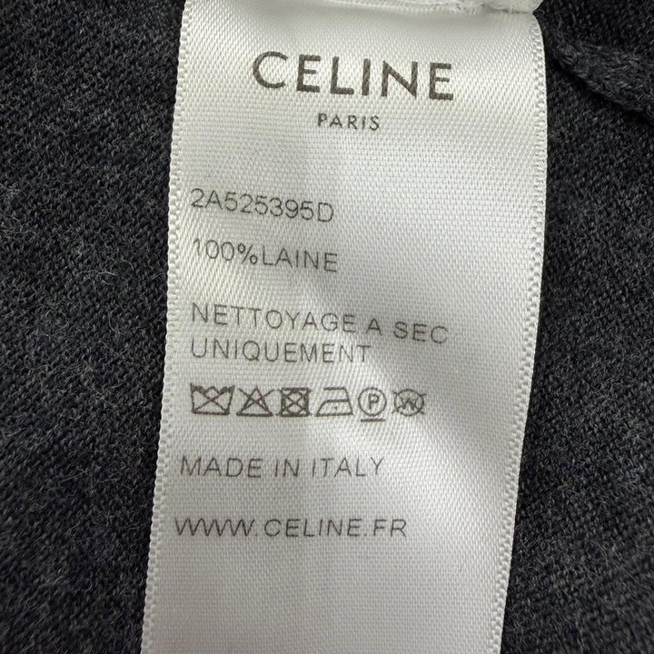 極美品☆CELINE セリーヌ 2A525395D ウール100％ エディ期 ボートネック 長袖 ニット トップス グレー M イタリア製 正規品 レディース