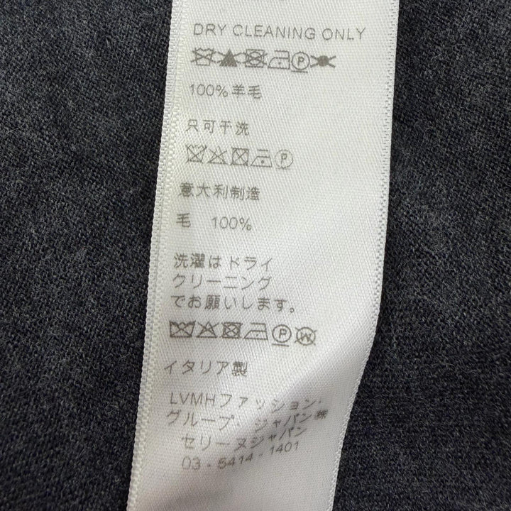 極美品☆CELINE セリーヌ 2A525395D ウール100％ エディ期 ボートネック 長袖 ニット トップス グレー M イタリア製 正規品 レディース