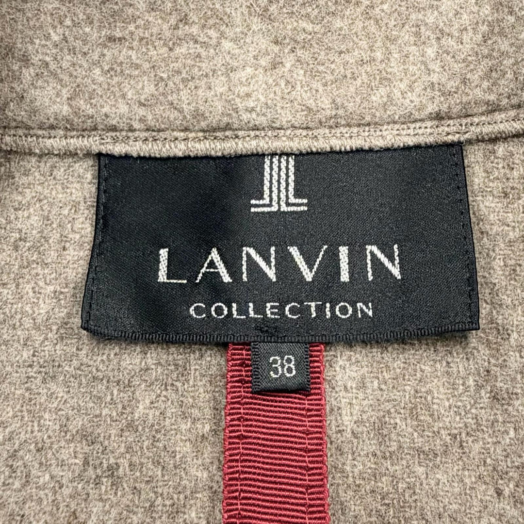 極美品△LANVIN COLLECTION ランバン コレクション 2105131 ウール バックベルト付き イタリア製生地使用 チェスターコート 38 正規品