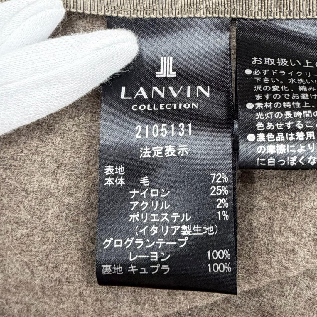 極美品△LANVIN COLLECTION ランバン コレクション 2105131 ウール バックベルト付き イタリア製生地使用 チェスターコート 38 正規品