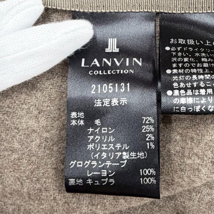 極美品△LANVIN COLLECTION ランバン コレクション 2105131 ウール バックベルト付き イタリア製生地使用 チェスターコート 38 正規品