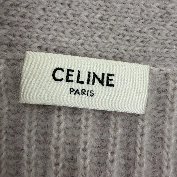 極美品☆CELINE セリーヌ 2A60X377N モヘア シルク ショートスリーブ ニット カーディガン パープル M イタリア製 正規品 レディース