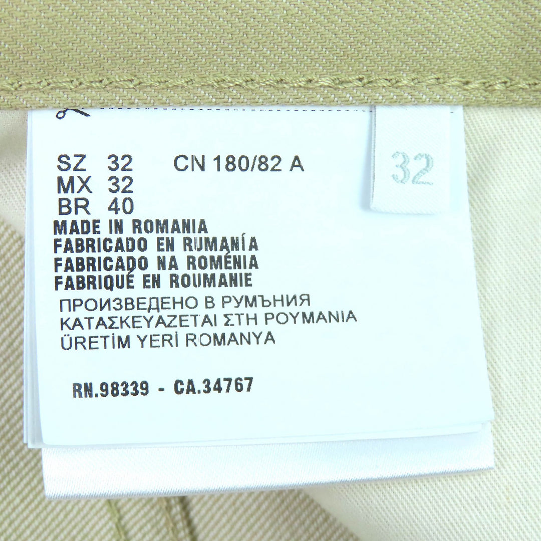 美品△PRADA プラダ 24SS GEP374 コットン100％ トライアングルロゴ 5ポケット ボタンフライ デニムパンツ ベージュ 32 正規品 メンズ