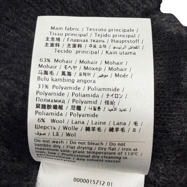 未使用品□VALENTINO ヴァレンティノ UB0KC20C63W モヘア レオパード Vネック ニットベスト ブラック グレー S イタリア製 正規品 メンズ