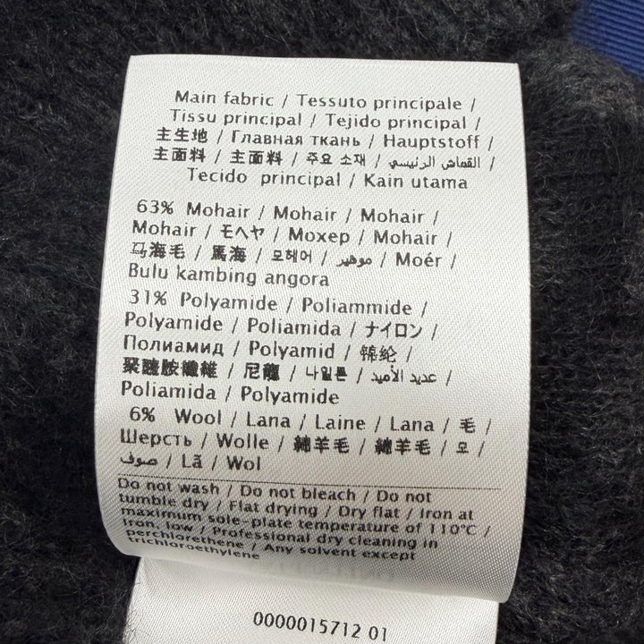 未使用品□VALENTINO ヴァレンティノ UB0KC20C63W モヘア レオパード Vネック ニットベスト ブラック グレー S イタリア製 正規品 メンズ
