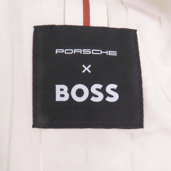 未使用品□BOSS PORSCHE ボス ポルシェ ロゴワッペン 中綿 ブルゾンジャケット ボンバージャケット アイボリー 46 正規品 メンズ