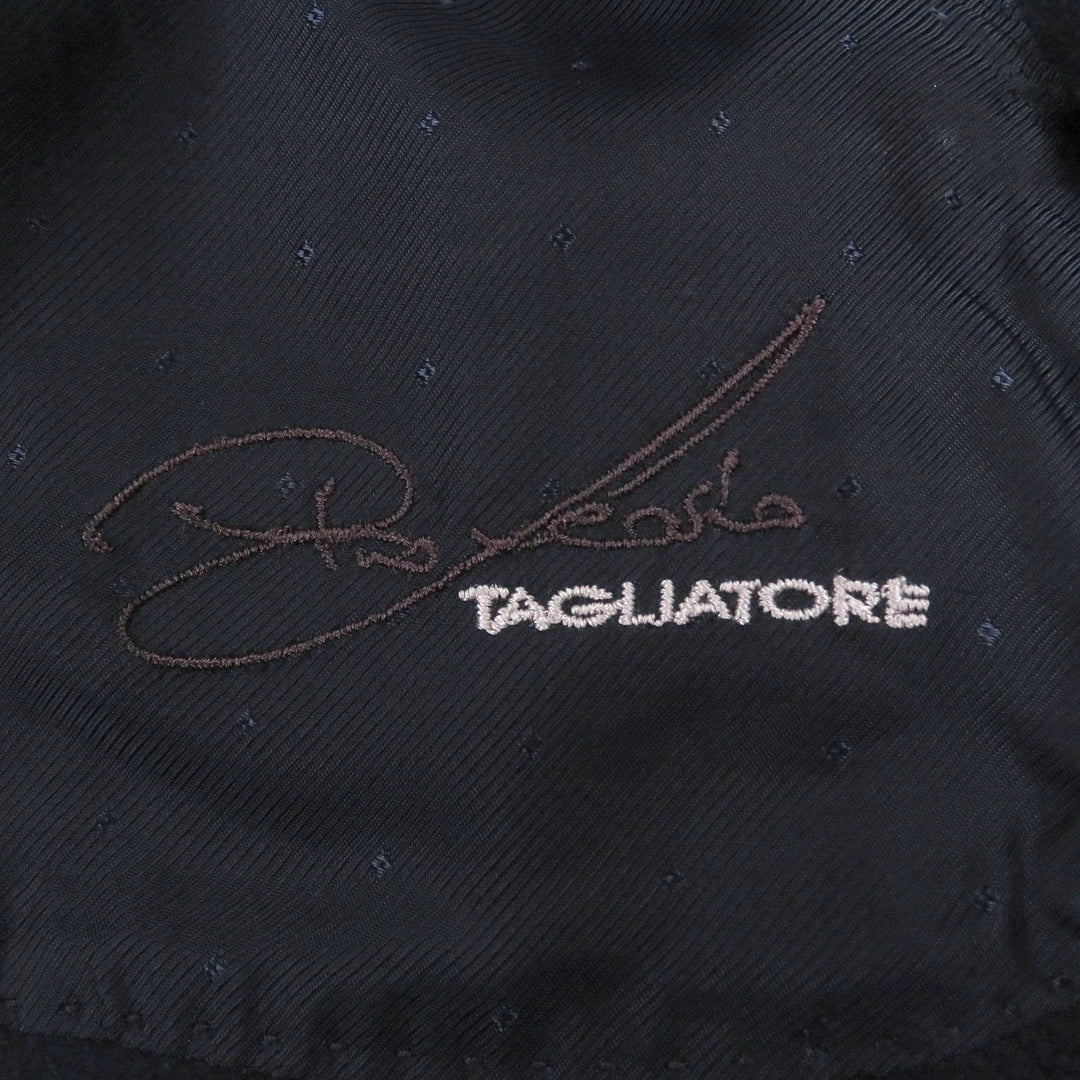 極美品□TAGLIATORE タリアトーレ C-PLMOB FUR COLL エコファー ダブルブレスト チェスターコート ネイビー 44 イタリア製 正規品 メンズ