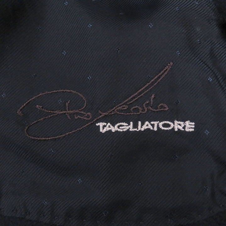 極美品□TAGLIATORE タリアトーレ C-PLMOB FUR COLL エコファー ダブルブレスト チェスターコート ネイビー 44 イタリア製 正規品 メンズ