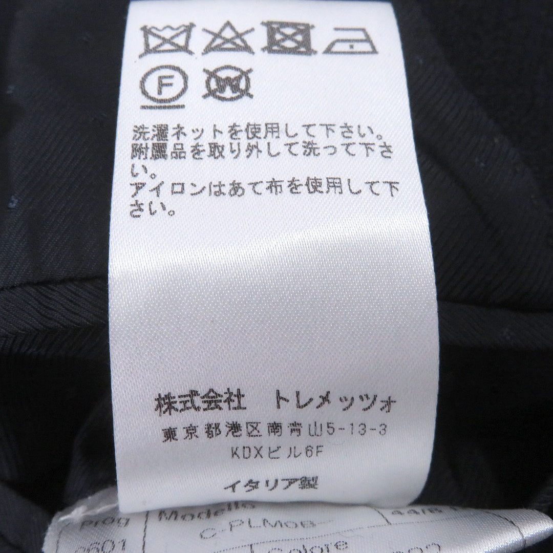 極美品□TAGLIATORE タリアトーレ C-PLMOB FUR COLL エコファー ダブルブレスト チェスターコート ネイビー 44 イタリア製 正規品 メンズ