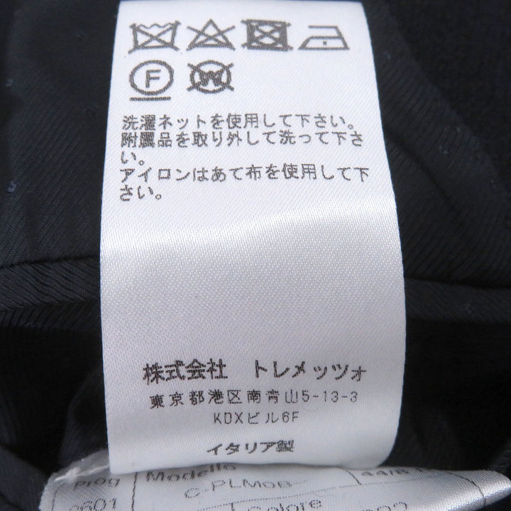 極美品□TAGLIATORE タリアトーレ C-PLMOB FUR COLL エコファー ダブルブレスト チェスターコート ネイビー 44 イタリア製 正規品 メンズ