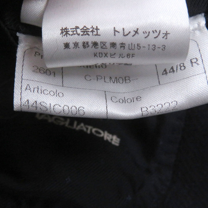 極美品□TAGLIATORE タリアトーレ C-PLMOB FUR COLL エコファー ダブルブレスト チェスターコート ネイビー 44 イタリア製 正規品 メンズ