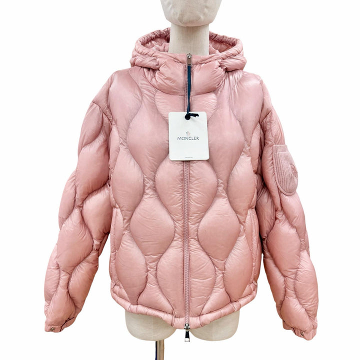 極美品◇MONCLER モンクレール 22-23AW H20931A00019 ANTHON ロゴワッペン フード付 ダウンジャケット 0 正規品 レディース ハンガー付き