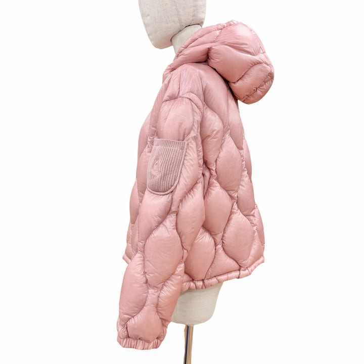 極美品◇MONCLER モンクレール 22-23AW H20931A00019 ANTHON ロゴワッペン フード付 ダウンジャケット 0 正規品 レディース ハンガー付き