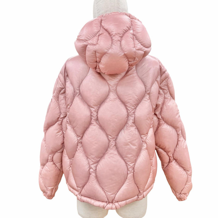 極美品◇MONCLER モンクレール 22-23AW H20931A00019 ANTHON ロゴワッペン フード付 ダウンジャケット 0 正規品 レディース ハンガー付き