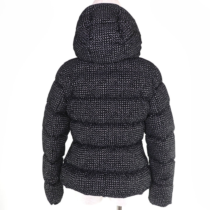極美品☆MACKAGE マッカージュ 11542225-4A MADALYN-FLP ロゴ金具 ヘリンボーン柄 ダウンジャケット ブラック ホワイト M 正規品