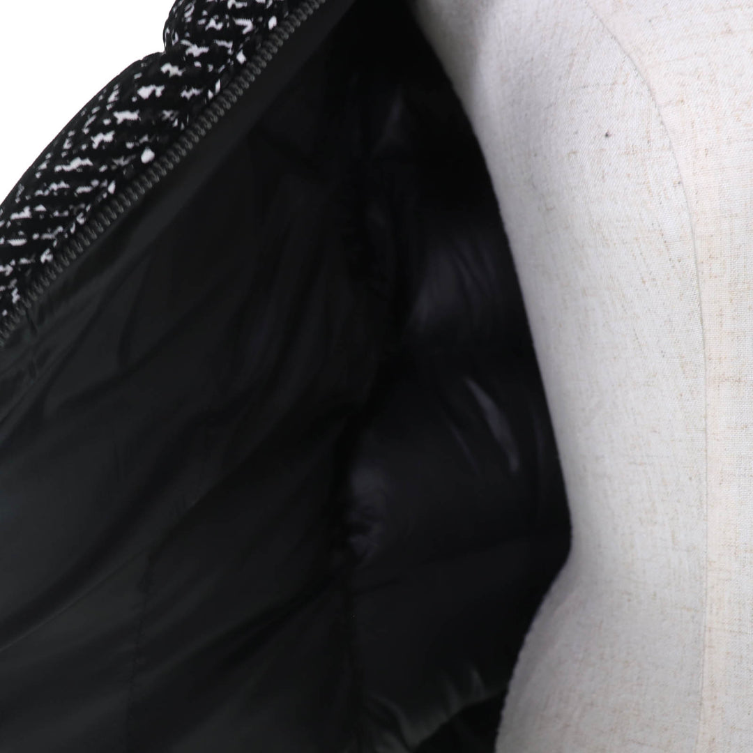 極美品☆MACKAGE マッカージュ 11542225-4A MADALYN-FLP ロゴ金具 ヘリンボーン柄 ダウンジャケット ブラック ホワイト M 正規品