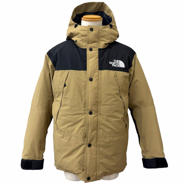 美品□THE NORTH FACE ザ・ノースフェイス ND92237 Mountain Down Jacket GORE-TEX ダウンジャケット ベージュ ブラック L 正規品 メンズ