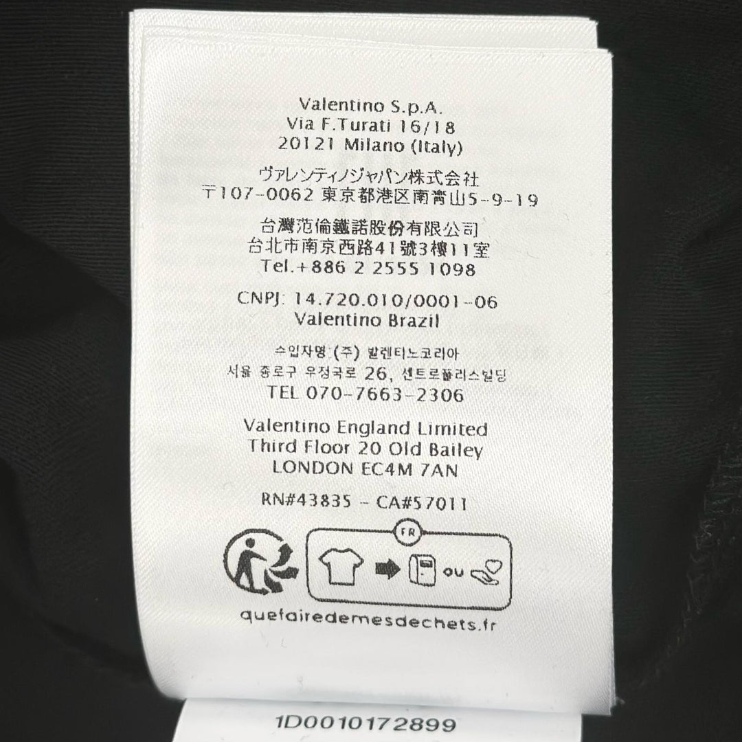 美品▲VALENTINO ヴァレンティノ 5V3MG15L9UK コットン100％ クルーネック ロング 長袖Ｔシャツ ブラック M イタリア製 正規品 メンズ