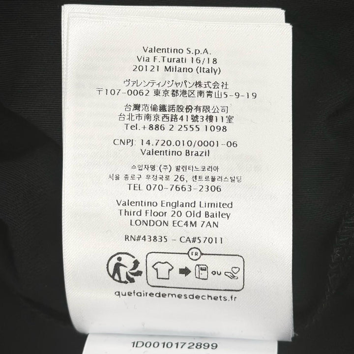美品▲VALENTINO ヴァレンティノ 5V3MG15L9UK コットン100％ クルーネック ロング 長袖Ｔシャツ ブラック M イタリア製 正規品 メンズ