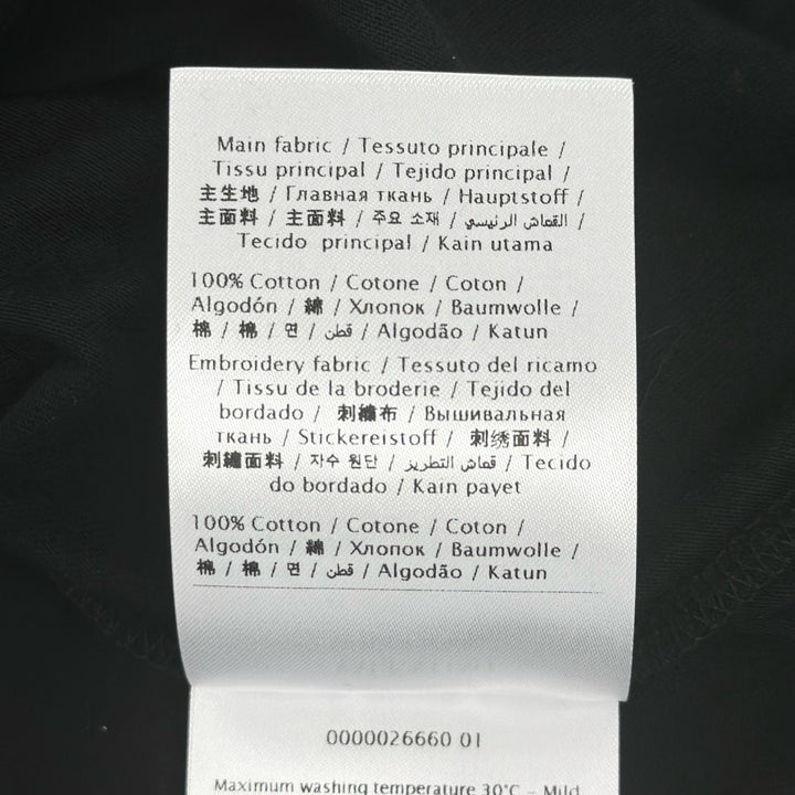 美品▲VALENTINO ヴァレンティノ 5V3MG15L9UK コットン100％ クルーネック ロング 長袖Ｔシャツ ブラック M イタリア製 正規品 メンズ