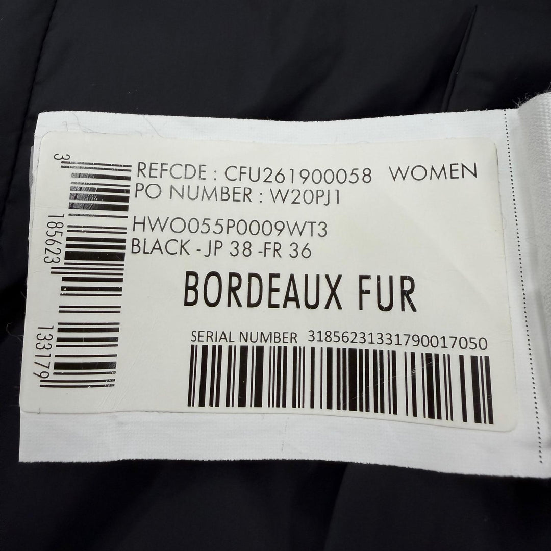 美品☆Pyrenex ピレネックス W20PJ1 BOUDEAUX ラクーンファー・フード付 ダウンコート ブラック 38 ブルガリア製 正規品 レディース