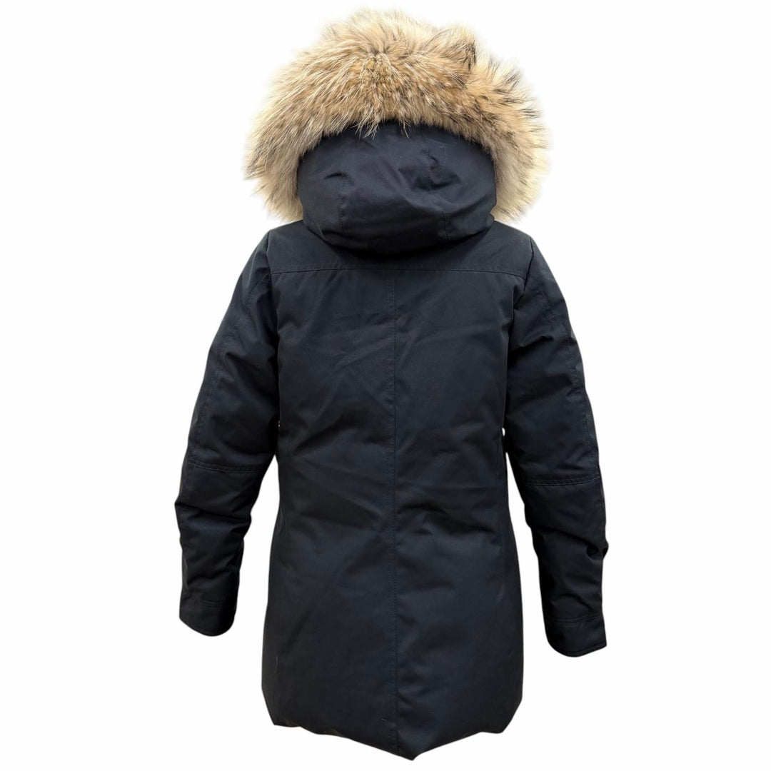 美品☆Pyrenex ピレネックス W20PJ1 BOUDEAUX ラクーンファー・フード付 ダウンコート ブラック 38 ブルガリア製 正規品 レディース