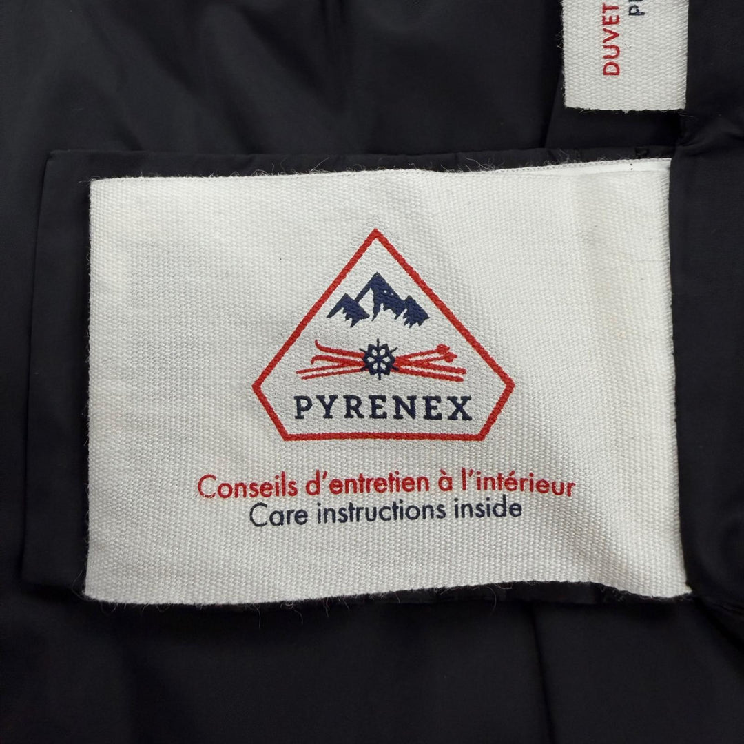 美品☆Pyrenex ピレネックス W20PJ1 BOUDEAUX ラクーンファー・フード付 ダウンコート ブラック 38 ブルガリア製 正規品 レディース