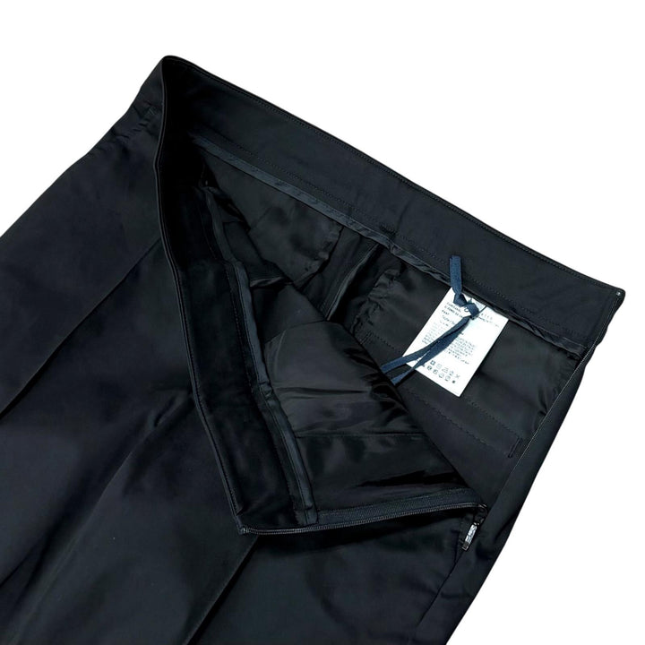 未使用品★MONCLER モンクレール 2024年製 PANTALONE ロゴ刺繍入り センタープレス コットン パンツ ブラック 40 イタリア製 正規品