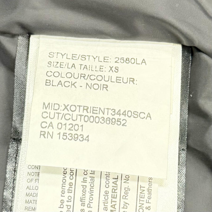 良品★CANADA GOOSE カナダグース 2580LA ROSSCLAIR PARKA ロゴワッペン・ファー付 ダウンコート ブラック FUSION XS カナダ製 正規品