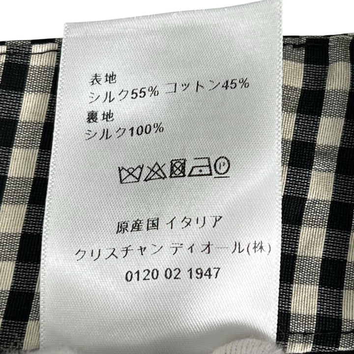 極美品▲Christian Dior クリスチャンディオール 041P48A6631 シルク コットン ギンガムチェック ショート パンツ 38 イタリア製 正規品