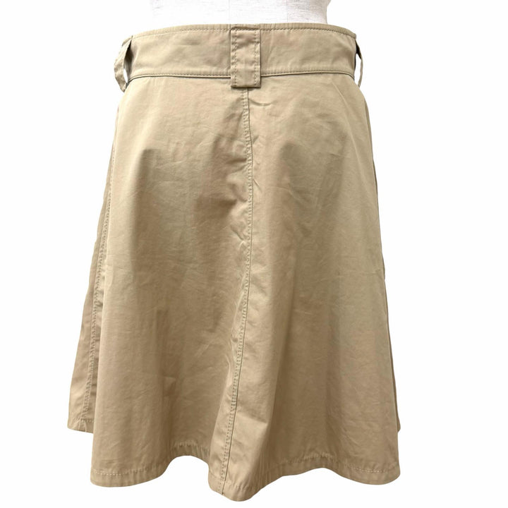 極美品★Christian Dior クリスチャンディオール 247J07A3332 コットン100％ ロゴボタン付 膝丈 フレアスカート ベージュ 42 伊製 正規品