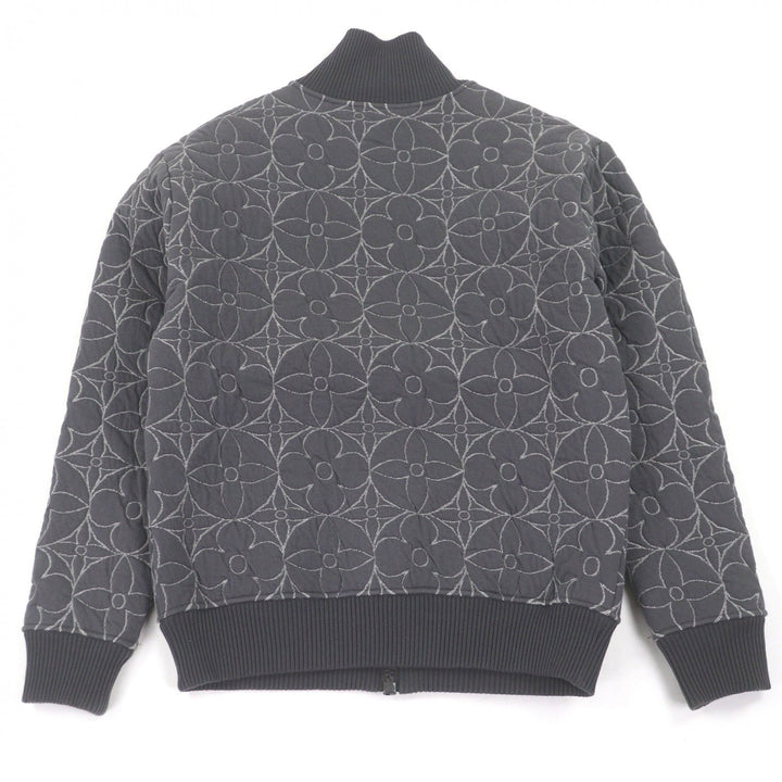 美品□LOUIS VUITTON ルイヴィトン 21AW モノグラム LVロゴ ジップスルー キルティング ブルゾンジャケット グレー XS イタリア製 正規品