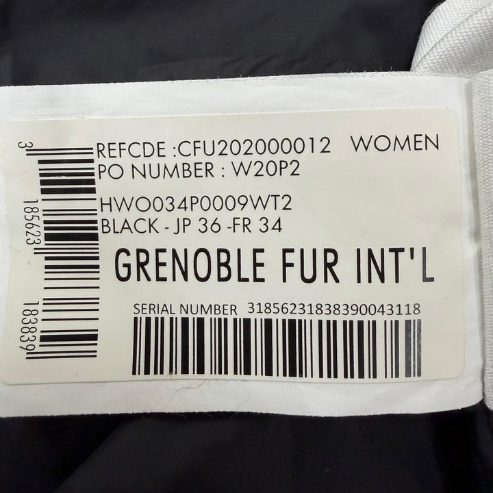 美品☆Pyrenex ピレネックス GRENOBLE FUR ラクーンファー・フード付 ロング丈 ダウンコート ブラック 36 チュニジア製 レディース