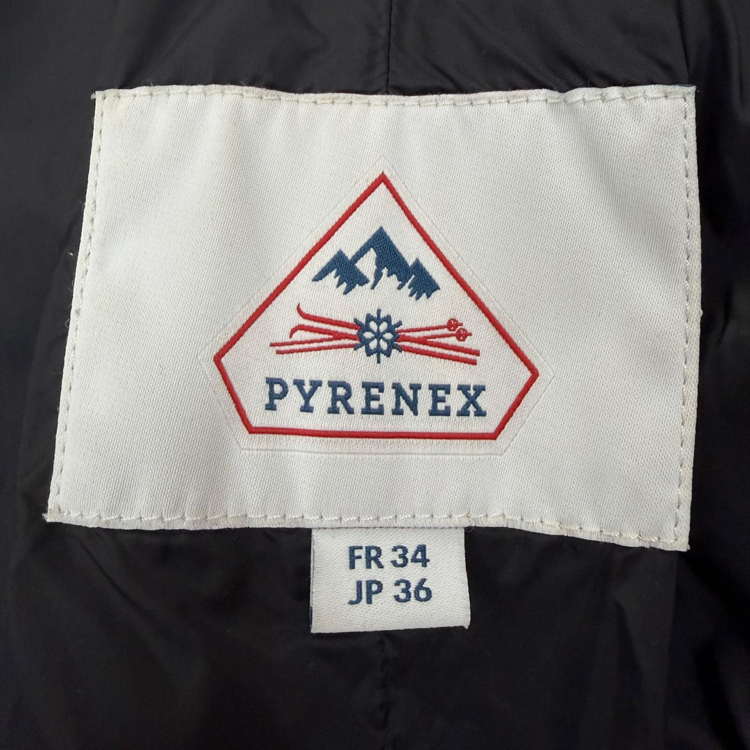 美品☆Pyrenex ピレネックス GRENOBLE FUR ラクーンファー・フード付 ロング丈 ダウンコート ブラック 36 チュニジア製 レディース
