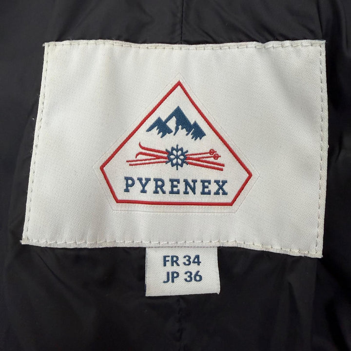 美品☆Pyrenex ピレネックス GRENOBLE FUR ラクーンファー・フード付 ロング丈 ダウンコート ブラック 36 チュニジア製 レディース