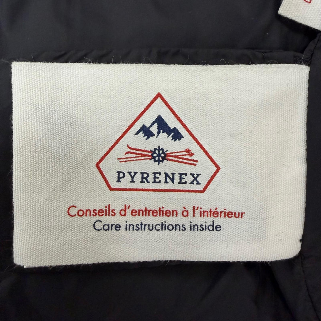 美品☆Pyrenex ピレネックス GRENOBLE FUR ラクーンファー・フード付 ロング丈 ダウンコート ブラック 36 チュニジア製 レディース