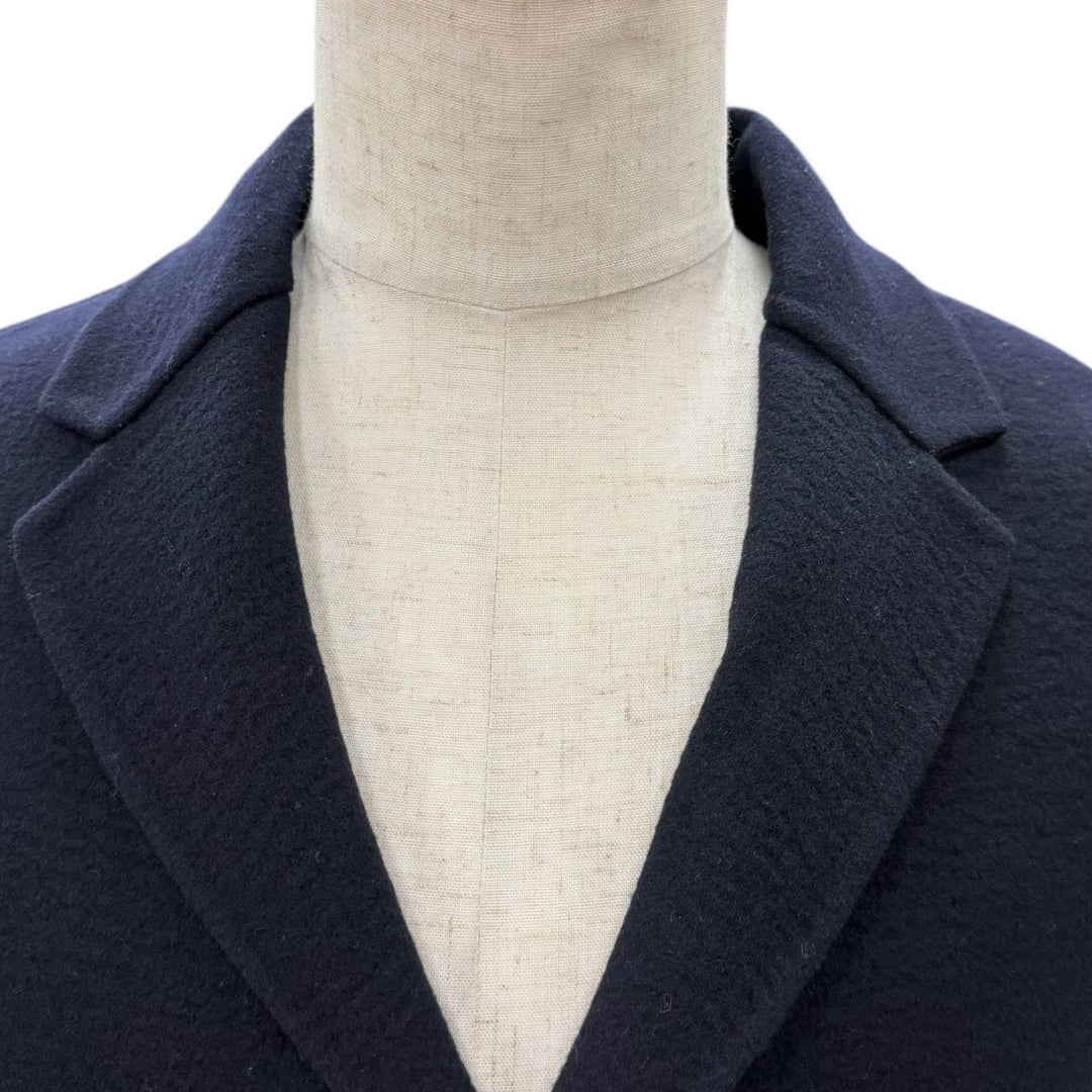 美品▼JIL SANDER ジルサンダー ウール カシミヤ 紺ブレザー シングルジャケット テーラード ダークネイビー 32 伊製 正規品 メンズ