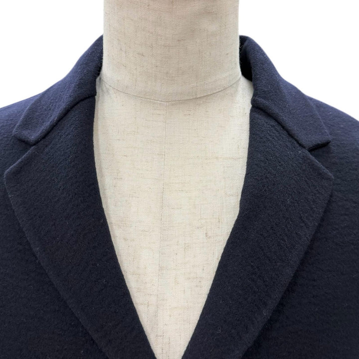 美品▼JIL SANDER ジルサンダー ウール カシミヤ 紺ブレザー シングルジャケット テーラード ダークネイビー 32 伊製 正規品 メンズ